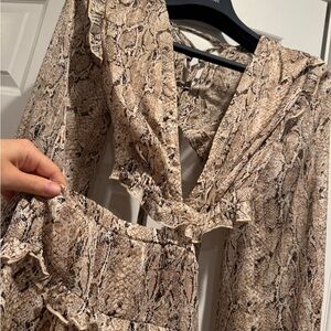 Snakeskin Print ROMPER - Back Tie Detail